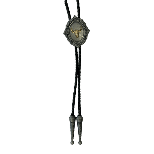 Bolo Tie Western Golden Longhorn