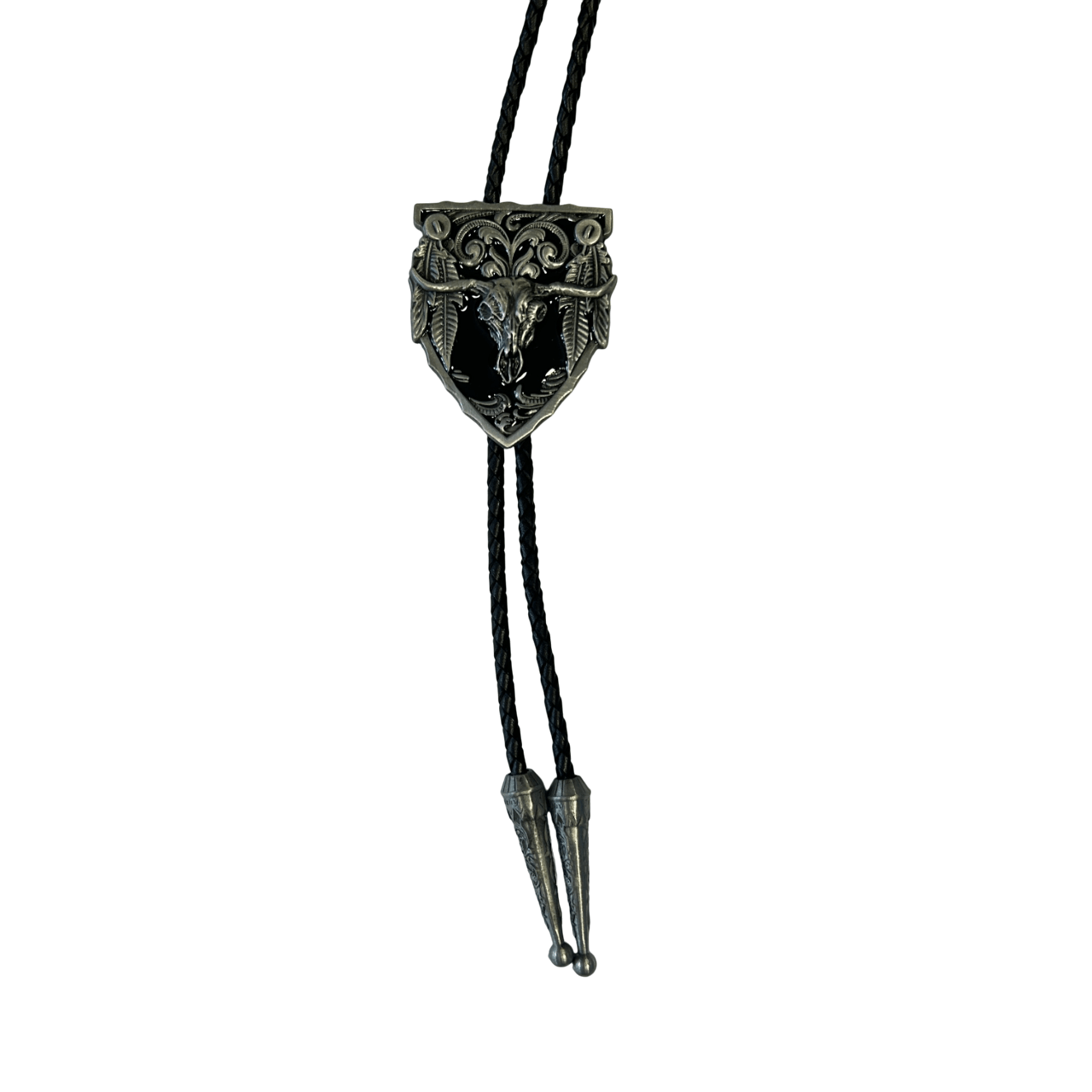 Bolo Tie Western Longhorn -Black & Red