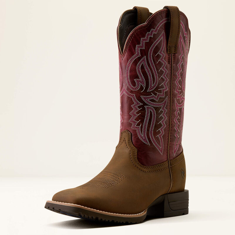 Kowbojki damskie Hybrid Ranchwork BACKWOODS BROWN Wide Square Toe