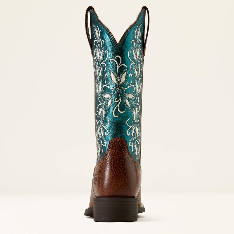 Kowbojki damskie Ariat Round Up Holly Wide Square Toe METALLIC SEA