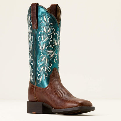 Kowbojki damskie Ariat Round Up Holly Wide Square Toe METALLIC SEA