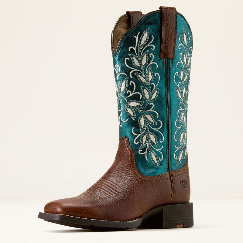 Kowbojki damskie Ariat Round Up Holly Wide Square Toe METALLIC SEA