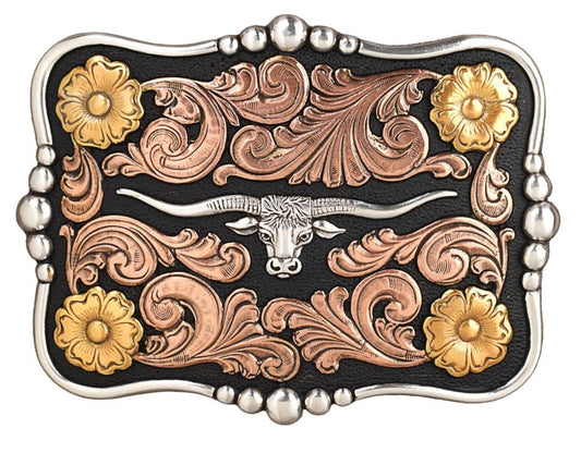 Klamra Nocona  Floral Longhorn Buckle