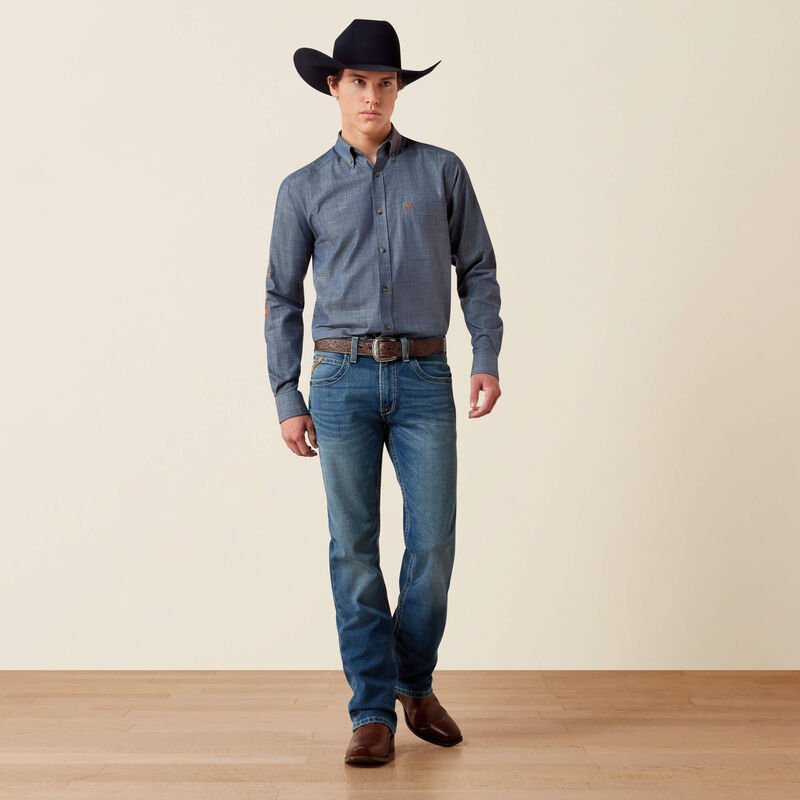 Koszula Męska Ariat Team Logo Twill CHAMBRAY BLUE