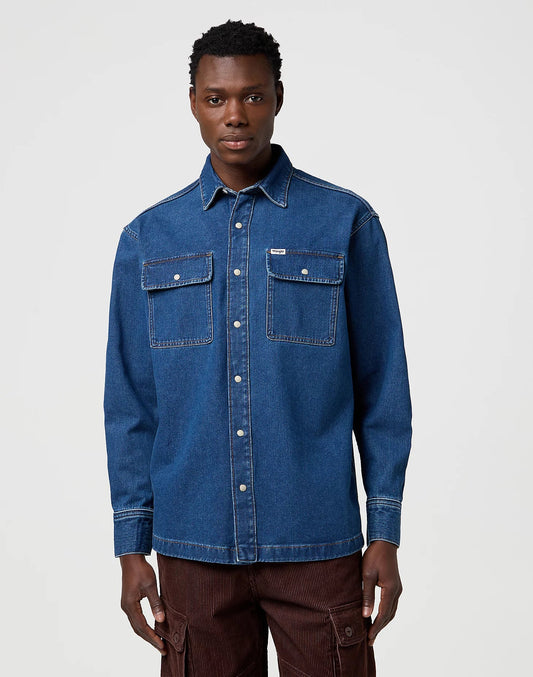 Koszula męska Wrangler Retro Blue
