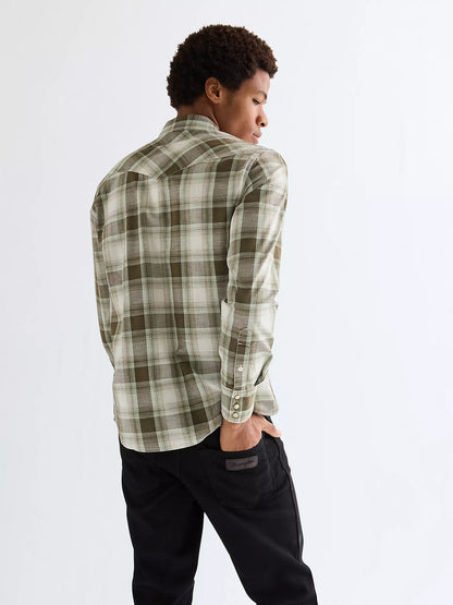 Koszula Wrangler Regular Western in Green Tan