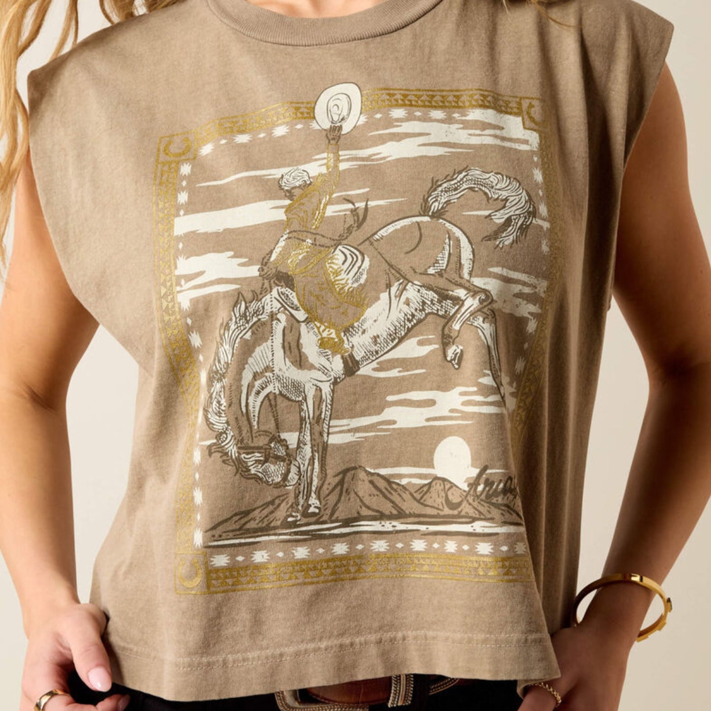 Koszulka Ariat  Bandana Rider Faded Brown