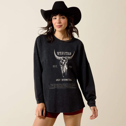 Koszulka Damska Ariat Canvas Oversized Long Sleeve