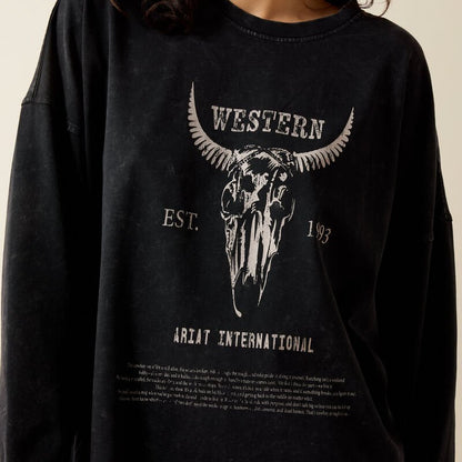Koszulka Damska Ariat Canvas Oversized Long Sleeve