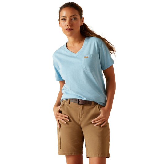 Koszulka damska Ariat Rebar Cotton Norse Blue