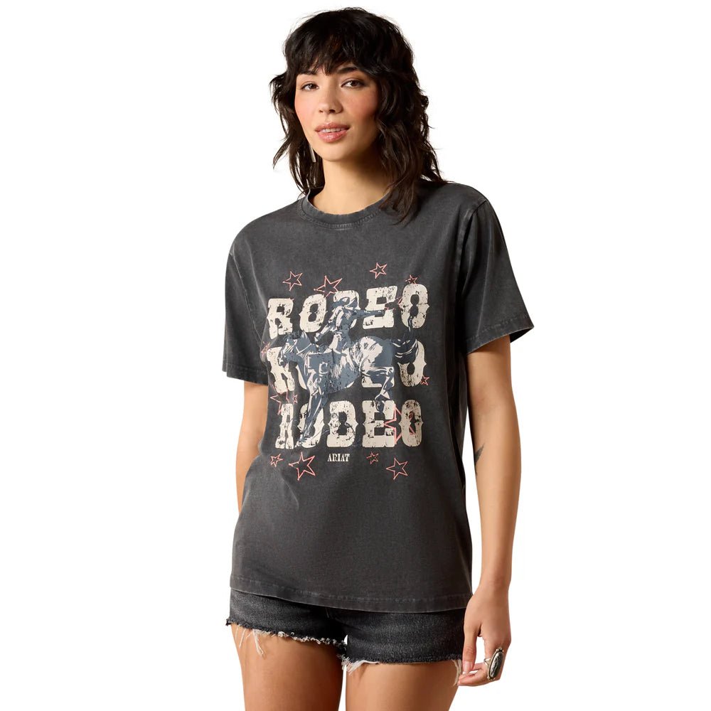 Koszulka damska Ariat Star Spangled Rodeo – Charcoal Mineral Wash