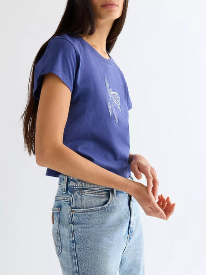 Koszulka Wrangler Slim Baby Tea Deep Cobalt