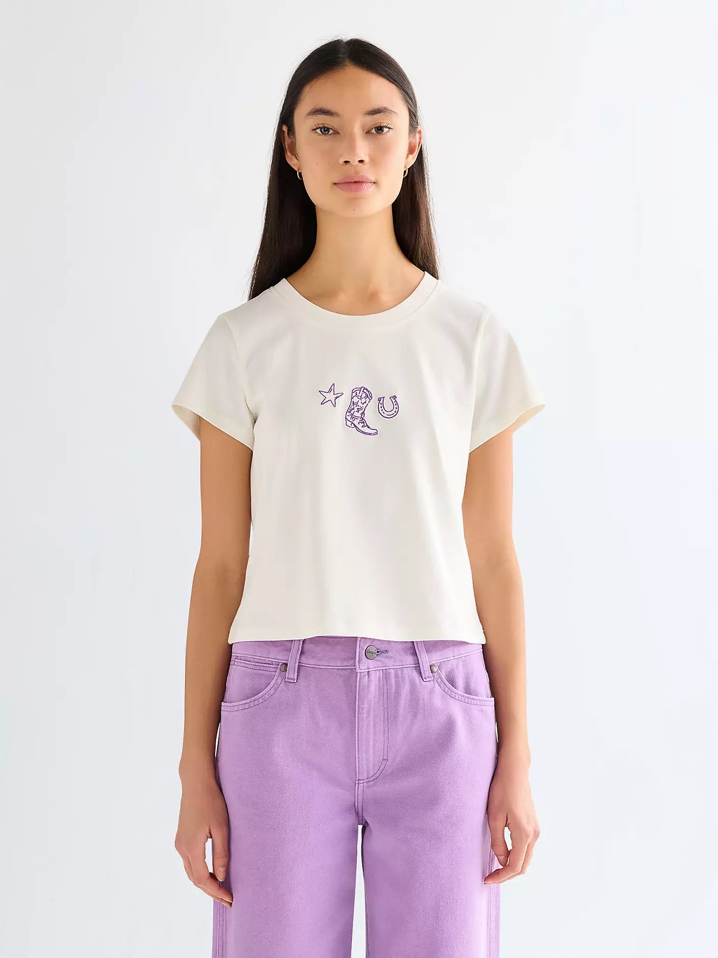 Koszulka Wrangler Slim Baby Tea Worn White