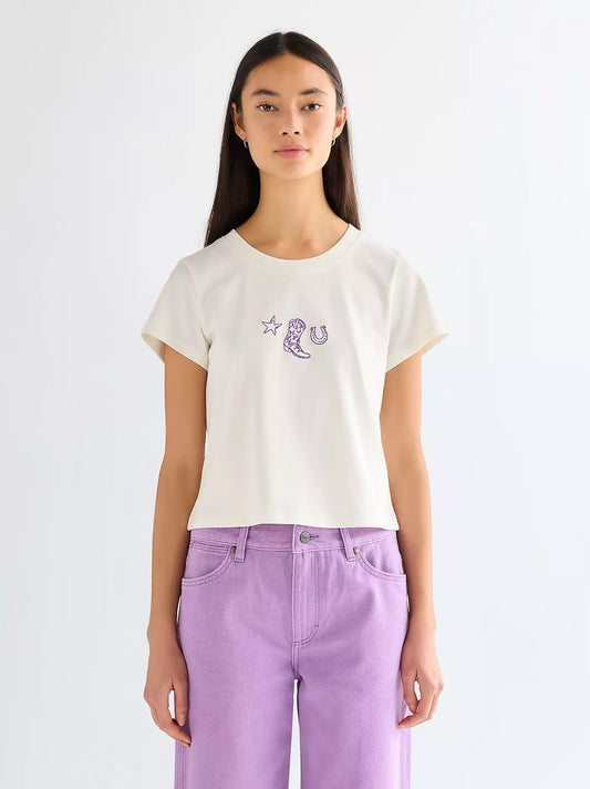 Koszulka Wrangler Slim Baby Tea Worn White