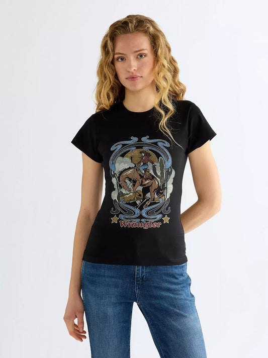 T-shirt Slim Shrunken Band Tee Black
