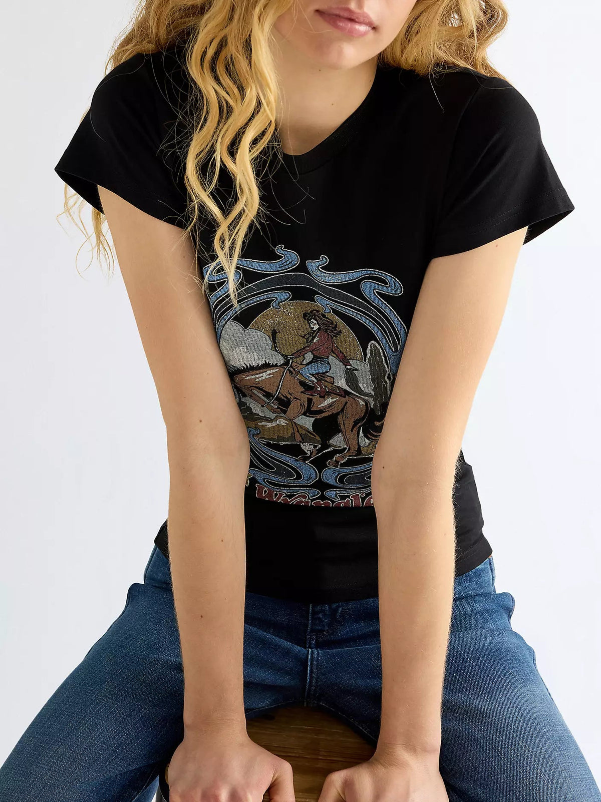 T-shirt Slim Shrunken Band Tee Black