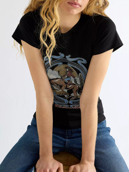 T-shirt Slim Shrunken Band Tee Black