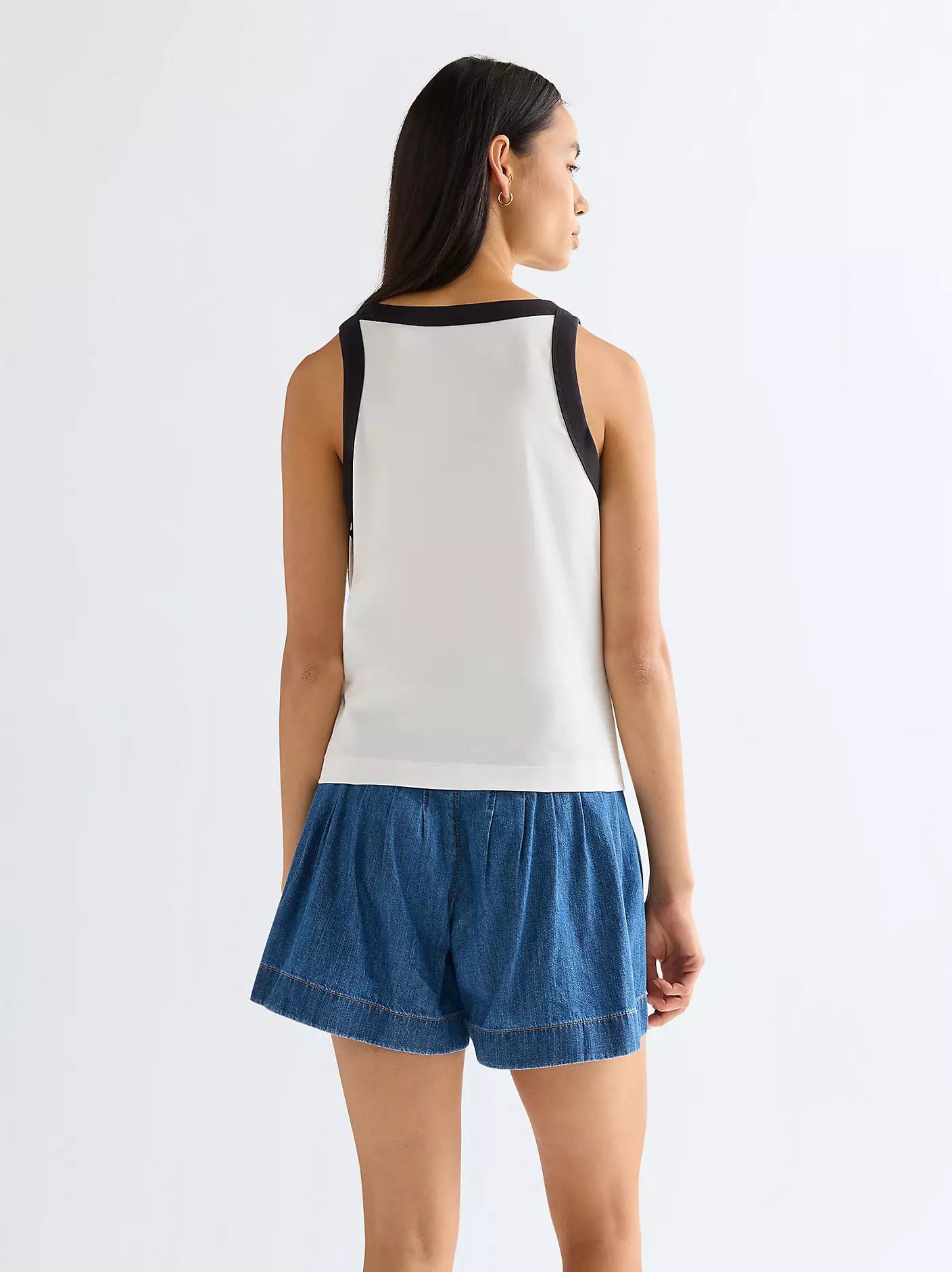 Top damski Wrangler Slim Ringer - Worn White