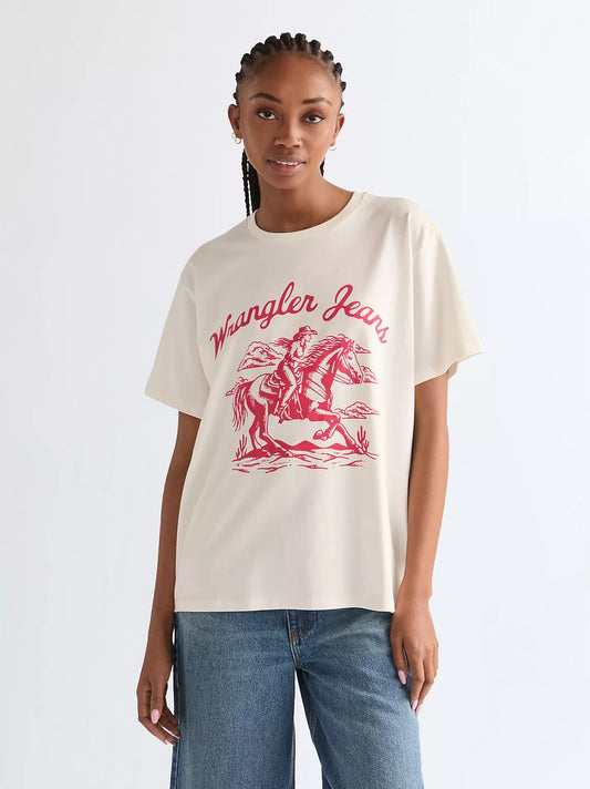 Wrangler RELAXOVANÉ RINGER TEE IN DAHLIA 