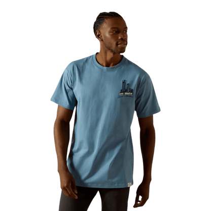 Koszulka Ariat x Sendero „Country Fences” – Copen Blue