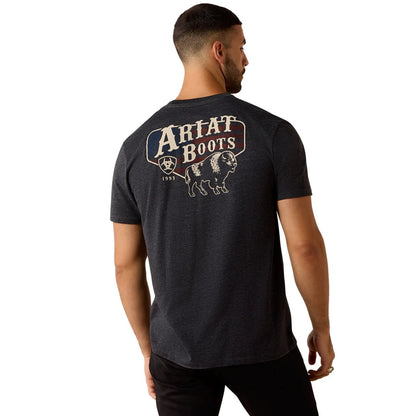 Koszulka męska Ariat American Bison- Charcoal Heather