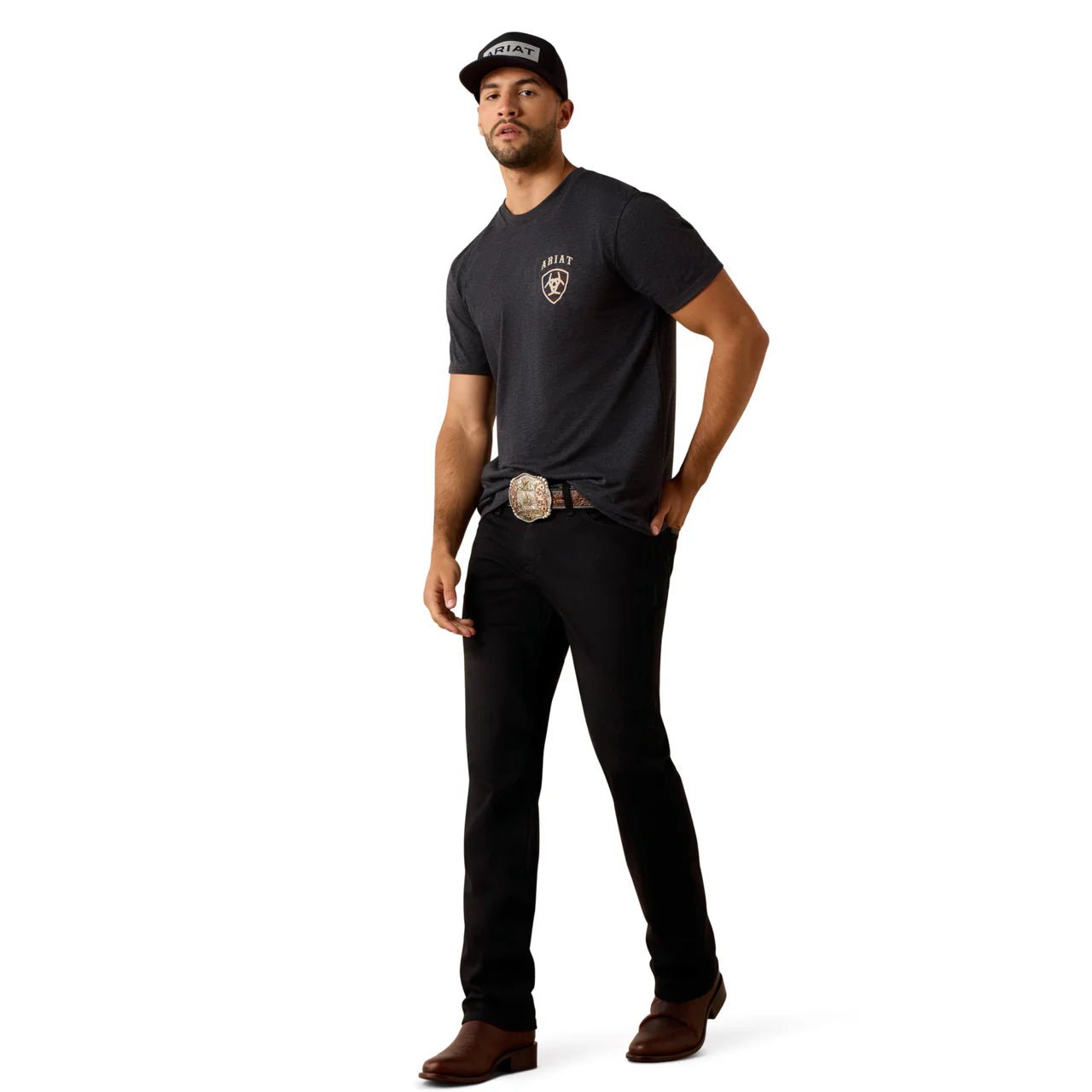 Koszulka męska Ariat American Bison- Charcoal Heather