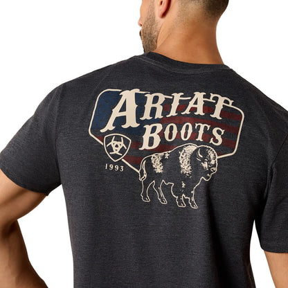 Koszulka męska Ariat American Bison- Charcoal Heather