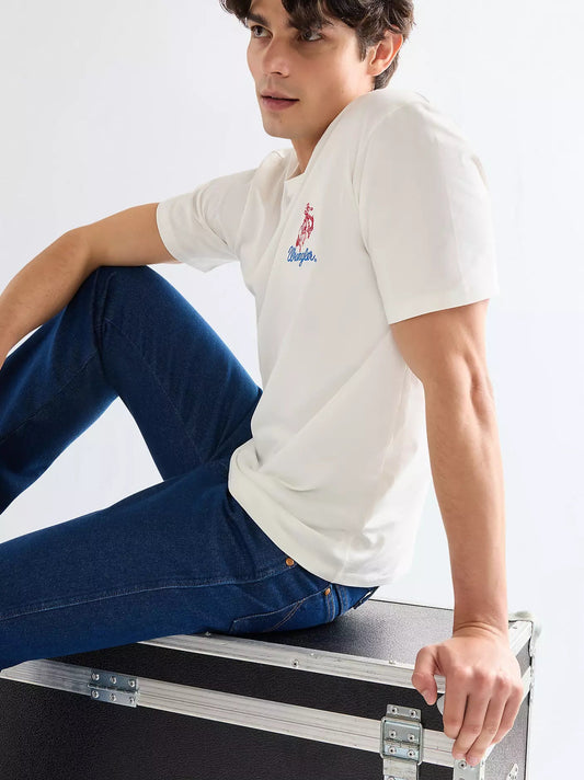 Koszulka Wrangler Regular Embroidery Tee - Worn White