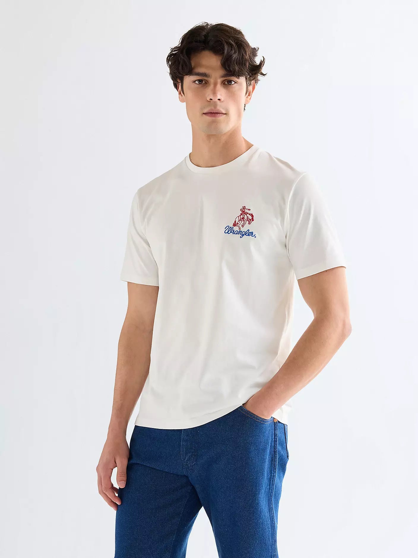 Koszulka Wrangler Regular Embroidery Tee - Worn White
