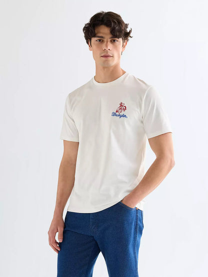 Koszulka Wrangler Regular Embroidery Tee - Worn White
