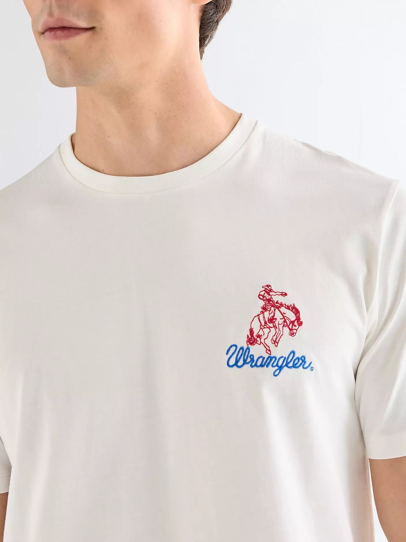 Koszulka Wrangler Regular Embroidery Tee - Worn White