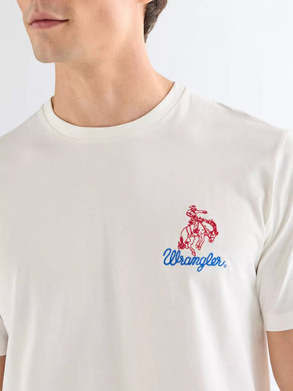 Koszulka Wrangler Regular Embroidery Tee - Worn White