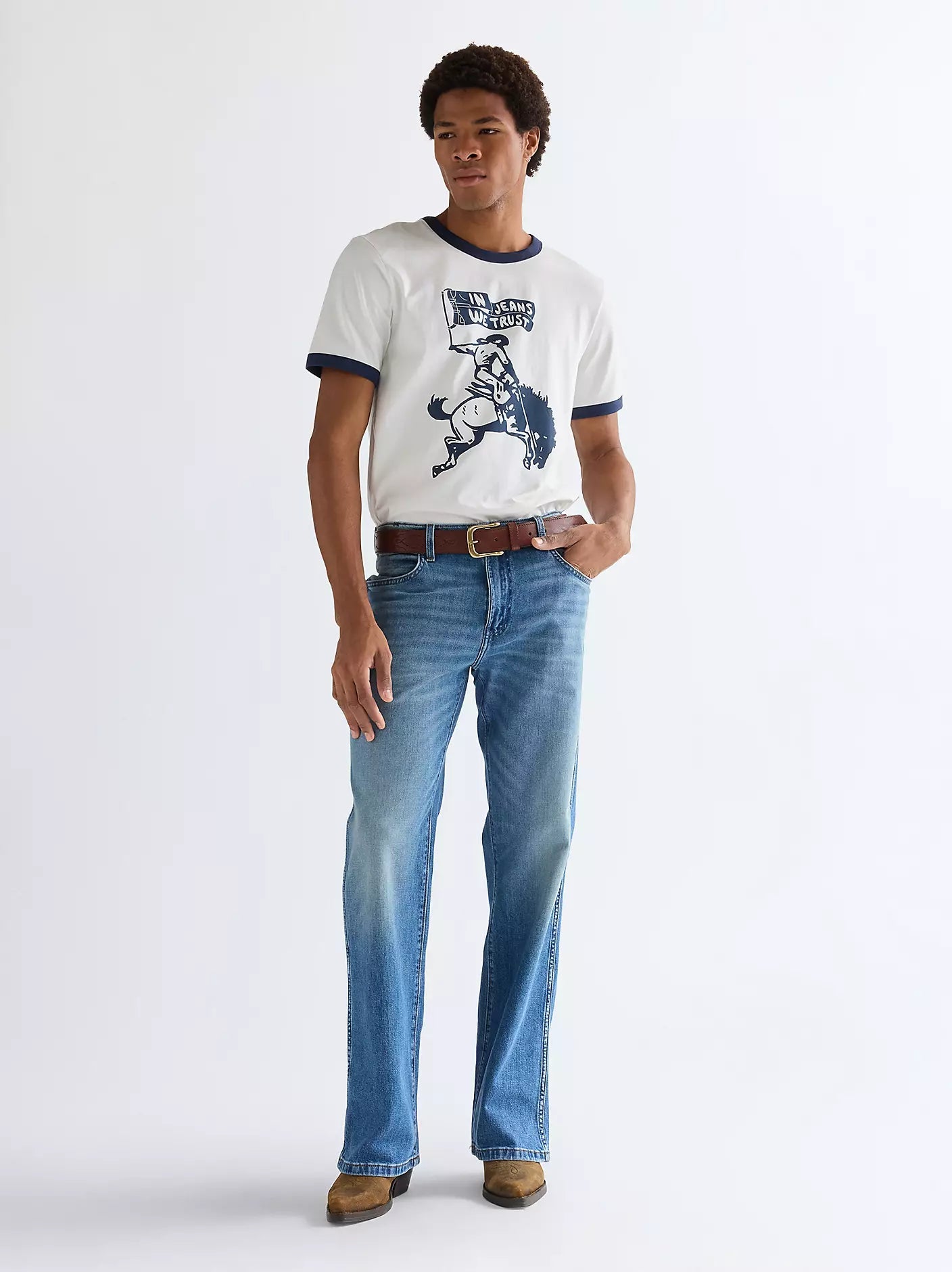 Wrangler RELAXOVANÉ RINGER TEE IN DAHLIA 