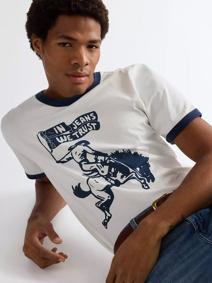 Wrangler RELAXOVANÉ RINGER TEE IN DAHLIA 