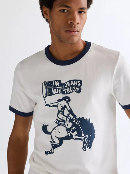 Wrangler RELAXOVANÉ RINGER TEE IN DAHLIA 