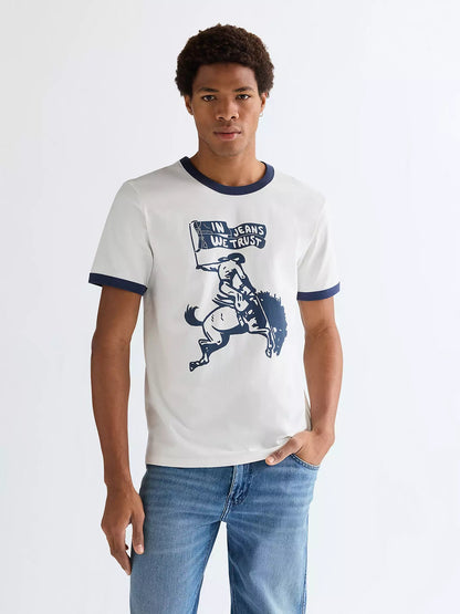 Wrangler RELAXOVANÉ RINGER TEE IN DAHLIA 