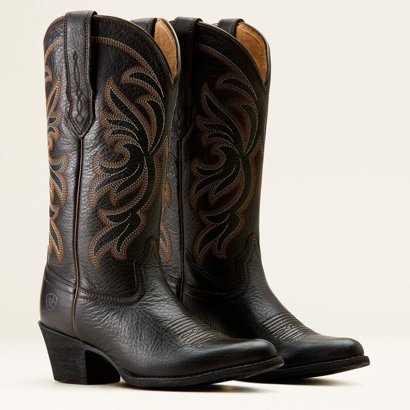 Kowbojki damskie Ariat Heritage J Toe Black Deertan