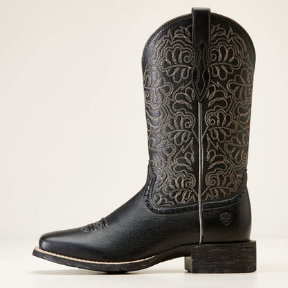 Kowbojki damskie Round Up Remuda Black Deertan