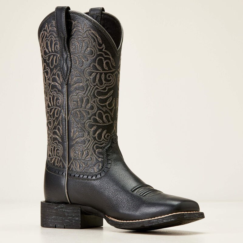 Kowbojki damskie Round Up Remuda Black Deertan