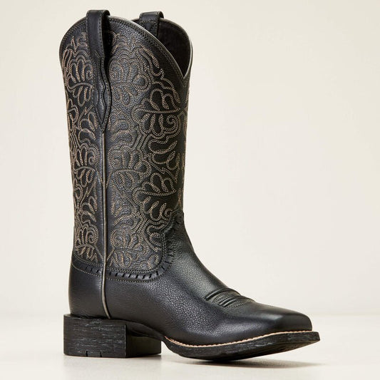 Kowbojki damskie Round Up Remuda Black Deertan