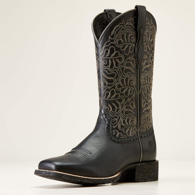 Kowbojki damskie Round Up Remuda Black Deertan