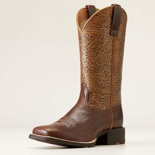 Kowbojki damskie Round Up Wide Square Toe Arizona Brown