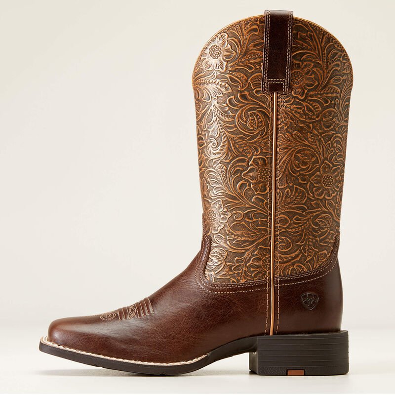Kowbojki damskie Round Up Wide Square Toe Arizona Brown