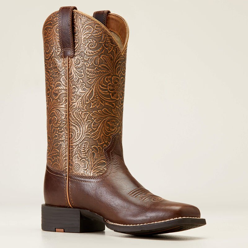 Kowbojki damskie Round Up Wide Square Toe Arizona Brown