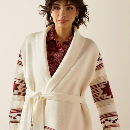 Sweter damski Ariat Westward Creme Soudhwest Print