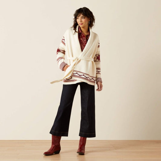 Sweter damski Ariat Westward Creme Soudhwest Print