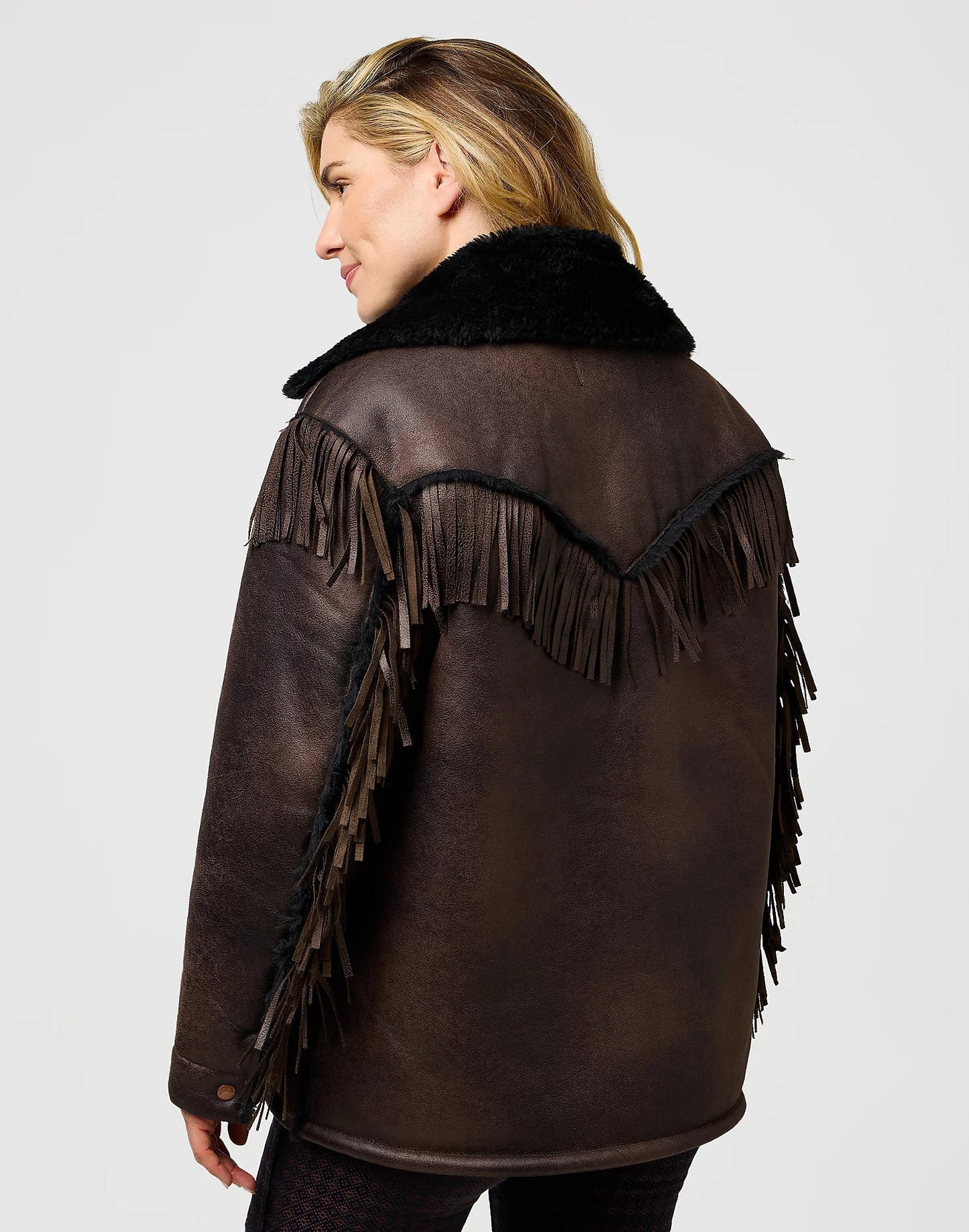 Wrangler Relaxed Fringe Brown Leather