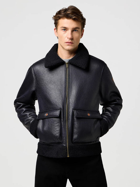 Kożuszek męski Wrangler Shearling Black