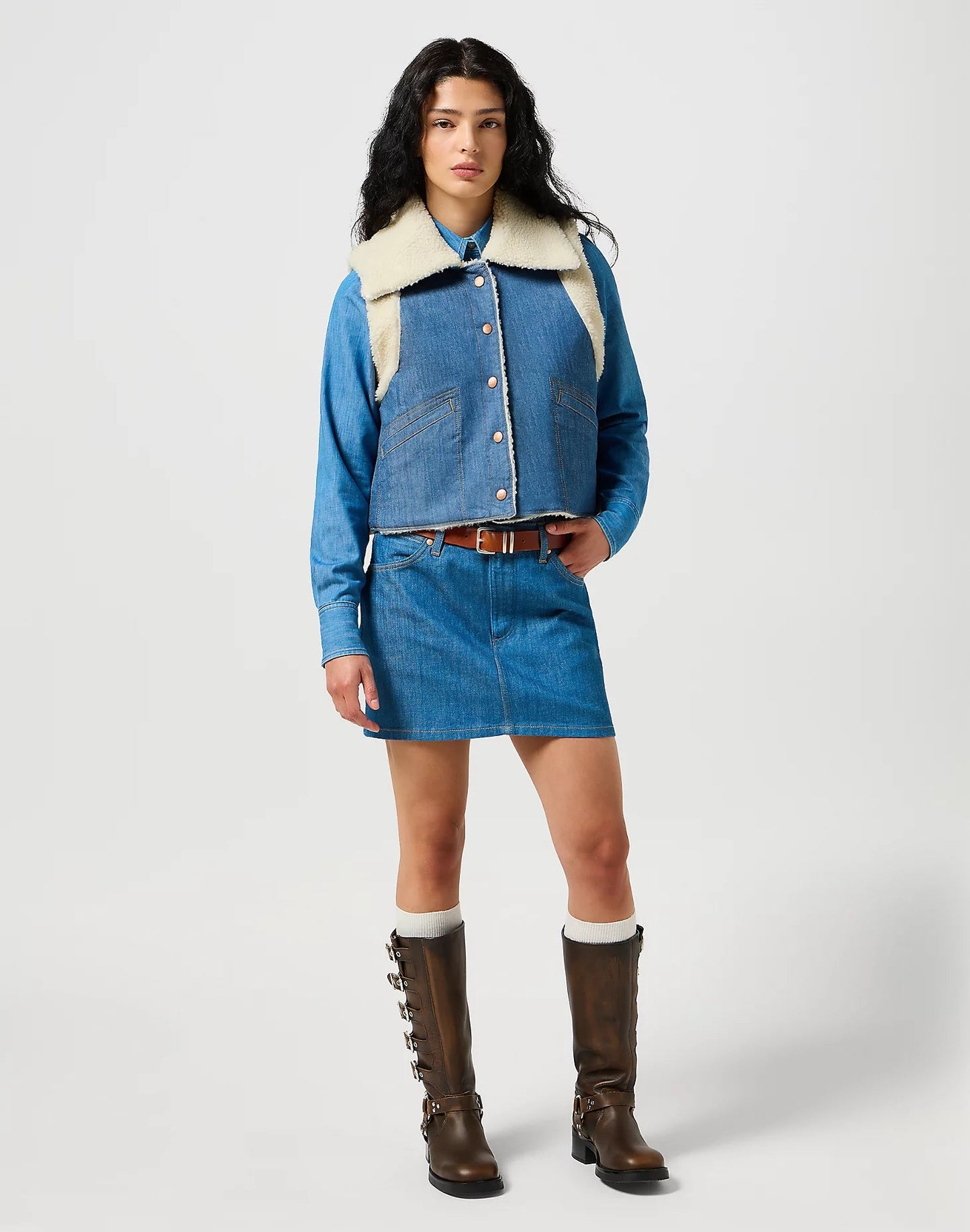 Kamizelka  Sherpa Denim Vest in Original Rinse