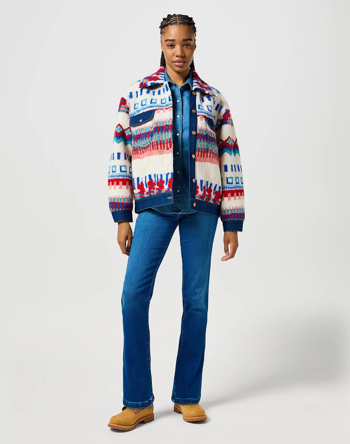 Kurtka damska Wrangler Sherpa Trucker Jacket in Fun Floral